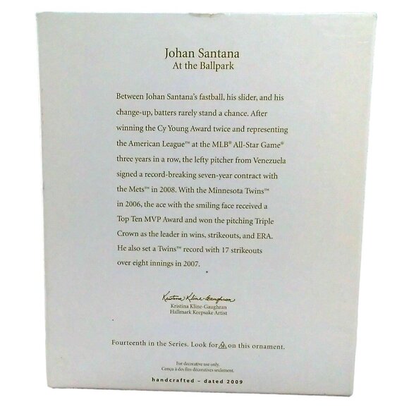 Hallmark Keepsake Ornament At the Ballpark Collectors Series Johan Santana 2009 - Picture 4 of 6